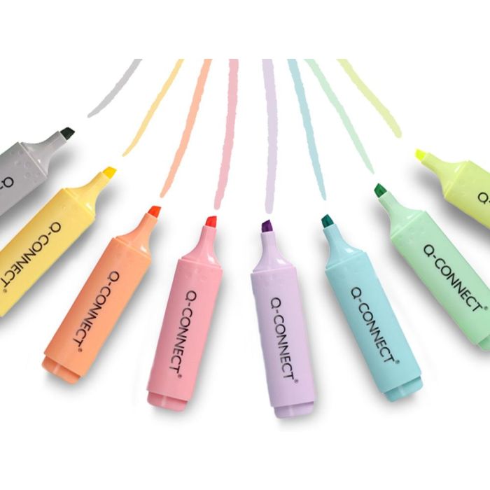 Rotulador Q-Connect Fluorescente Pastel Punta Biselada Estuche De Sobremesa 8 Colores Surtidos 4