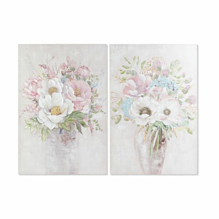 Cuadro DKD Home Decor Florero 80 x 3 x 120 cm Shabby Chic (2 Unidades)