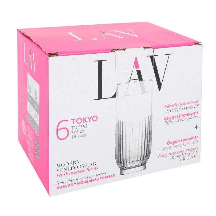 Lav Set 6 Vasos Tokyo 395 cc - Colección Tokyo, Ø6.5x15 cm (8 Cajas) 4