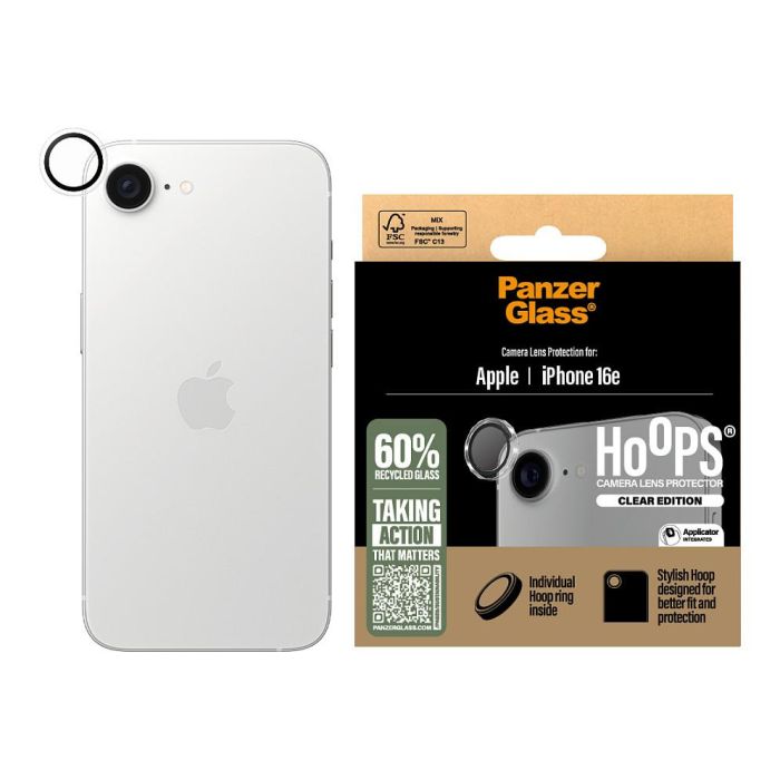 PanzerGlass Hoops Protector de Lente de Cámara Transparente para iPhone 16e 1
