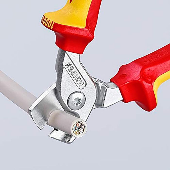 Knipex Tijeras para cables 9516160sb, corte escalonado, mangos aislados, 160mm 2