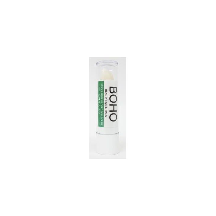 BOHO Protector Labial con Aloe Vera, Jojoba y Ricino, Filtros Solares y Árbol del Té 4g