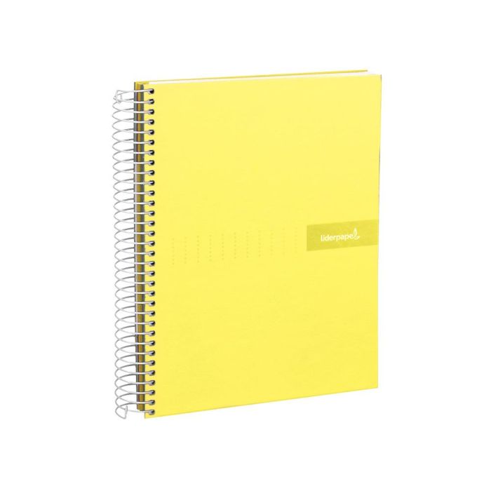 Cuaderno Espiral Liderpapel A4 Crafty Tapa Forrada 80H 90 gr Cuadro 4 mm Con Margen Color Amarillo 5 unidades 4