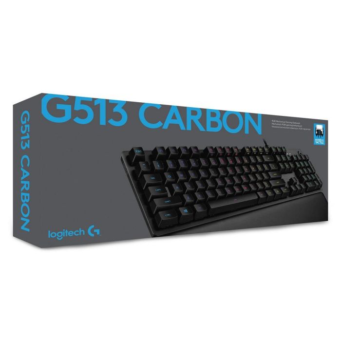 Logitech G G513 Teclado Gaming Mecánico RGB LIGHTSYNC con Interruptores GX Brown, Reposamanos de Espuma Viscoelástica, Carbono 13 Logitech G G513 Teclado Gaming Mecánico RGB LIGHTSYNC con Interruptores GX Brown, Reposamanos de Espuma Viscoelástica, Carbono 13