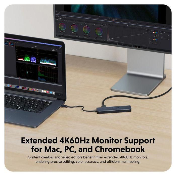 HYPER HD4003GL hub de interfaz USB 3.2 Gen 1 (3.1 Gen 1) Type-C 10000 Mbit/s Azul, Gris 3 HYPER HD4003GL hub de interfaz USB 3.2 Gen 1 (3.1 Gen 1) Type-C 10000 Mbit/s Azul, Gris 3