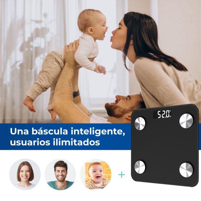 Báscula de baño digital inteligente con bluetooth edm 9