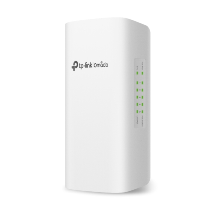 Omada 1× 10/100/1000 Mbps RJ45 PoE In, 4× 10/100/1000 Mbps RJ45 PoE Out, 10 Gbps, 8K MAC, 9 KB Jumbo, 100 x 38.5 x 170 mm Omada 1× 10/100/1000 Mbps RJ45 PoE In, 4× 10/100/1000 Mbps RJ45 PoE Out, 10 Gbps, 8K MAC, 9 KB Jumbo, 100 x 38.5 x 170 mm