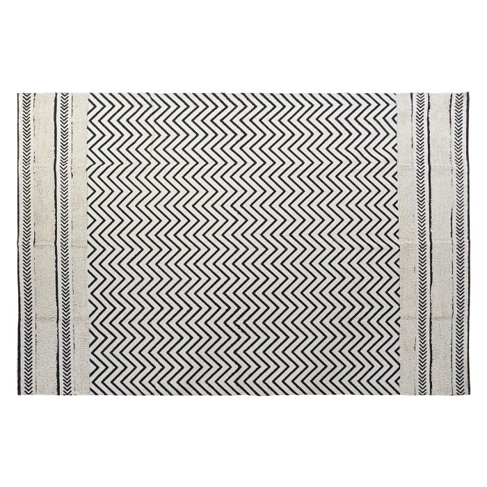 Alfombra DKD Home Decor Negro Zig-zag Blanco (160 x 226 x 0,7 cm)