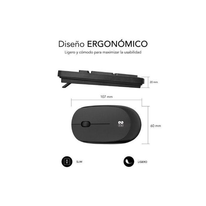 SUBBLIM Combo Business Slim Silencioso Inalambrico 2.4G Negro 1