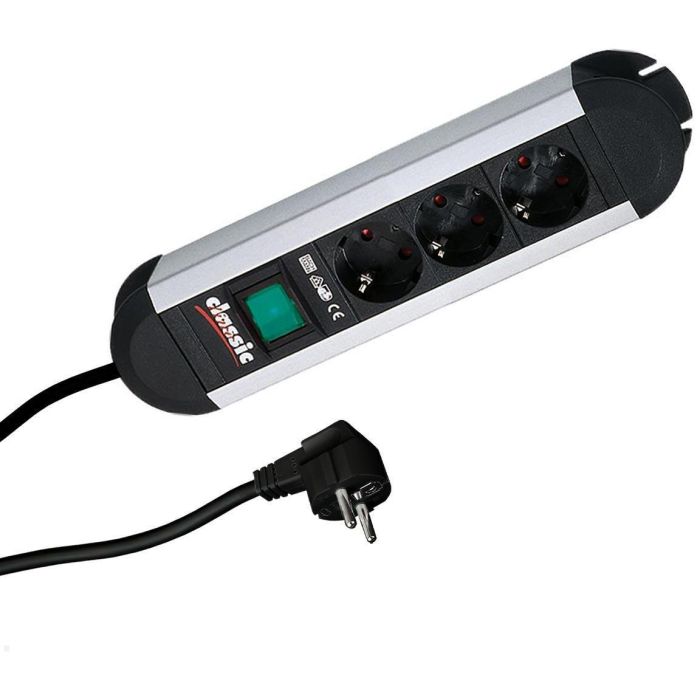 BACHMANN PRIMO Steckdosenleiste 3x Schutzkontakt Aluminium mit Schalter 1,75m 0 BACHMANN PRIMO Steckdosenleiste 3x Schutzkontakt Aluminium mit Schalter 1,75m 0