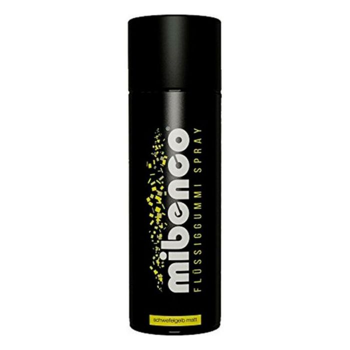 Mibenco MIB71421016 Spray Goma Líquida 400 mL Amarillo Azufre Mate - Resistente Agua, UV y Abrasión, Elástico, Fácil Quitar