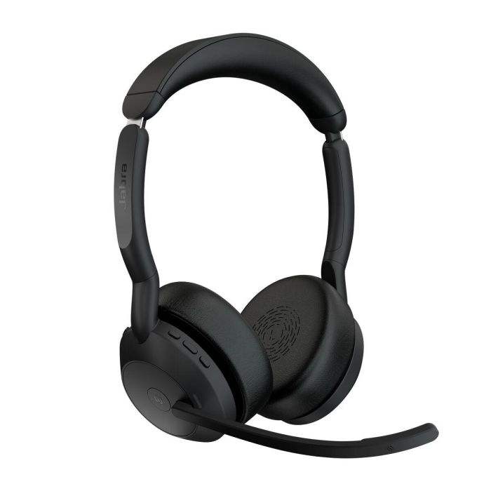Jabra Evolve2 55 Link380a MS Stereo Auriculares Inalámbricos y Cableados para Oficina y Centro de Llamadas, Negro, Certificado para Microsoft Teams