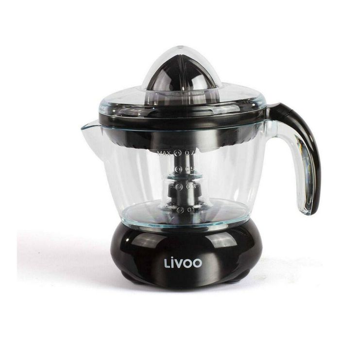 Livoo DOD131B Prensa de Cítricos Eléctrica con Recipiente de 700 ml y Doble Cono - Negro