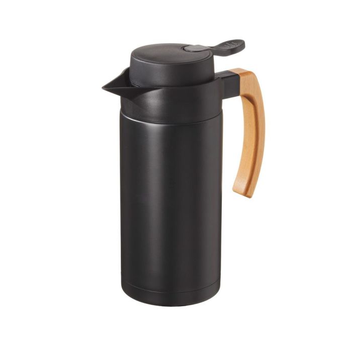 Leone Jarra Termo 1,2 L Negra Mantiene Temperatura Caliente Fría 24 Horas Diseño Ergonómico