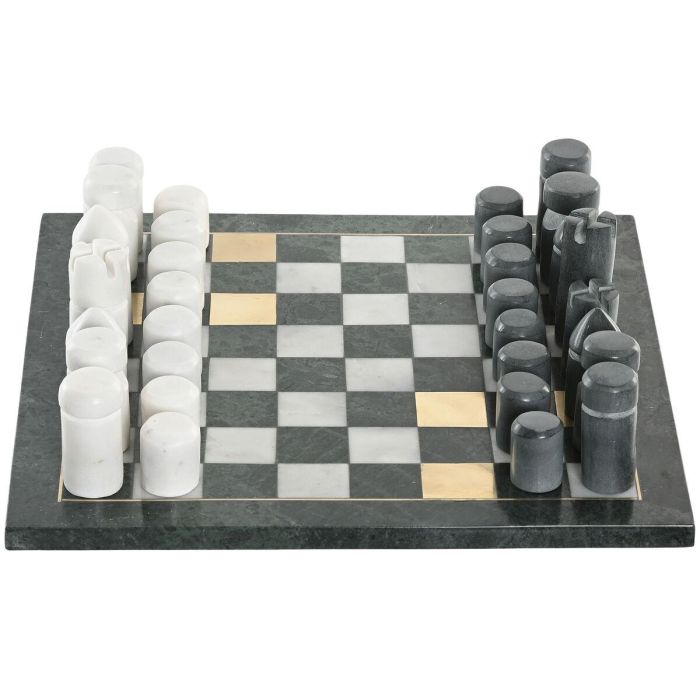DKD Home Decor Juego de Mesa Ajedrez Moderno de Mármol y Latón Verde y Blanco 35.5 x 35.5 x 1.5 cm 4 DKD Home Decor Juego de Mesa Ajedrez Moderno de Mármol y Latón Verde y Blanco 35.5 x 35.5 x 1.5 cm 4