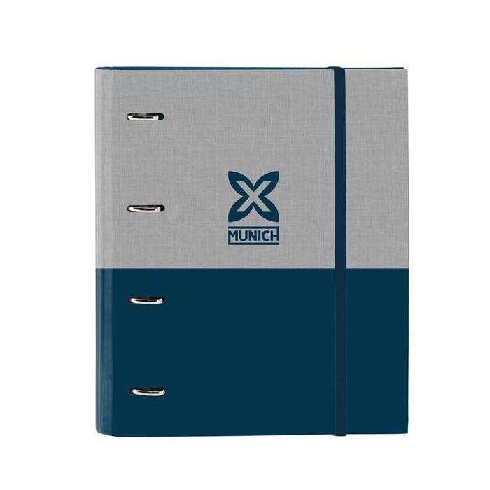 Carpeta de anillas Munich Street Azul Gris 27 x 32 x 3.5 cm