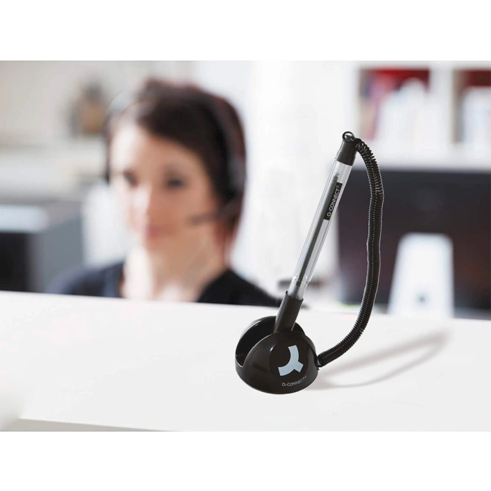 Q-connect Boligrafo Extensible con Cadena, Soporte Adhesivo y Tinta Azul, Punta 1 mm 4