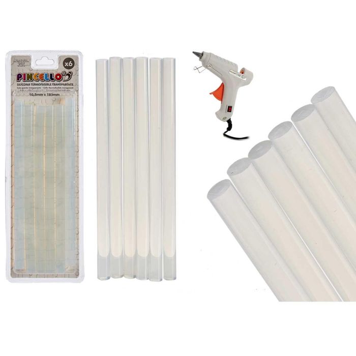 Set 6 Barras Silicona Transparente Pincello 1x24x8.5 cm (24 Unidades) Set 6 Barras Silicona Transparente Pincello 1x24x8.5 cm (24 Unidades)