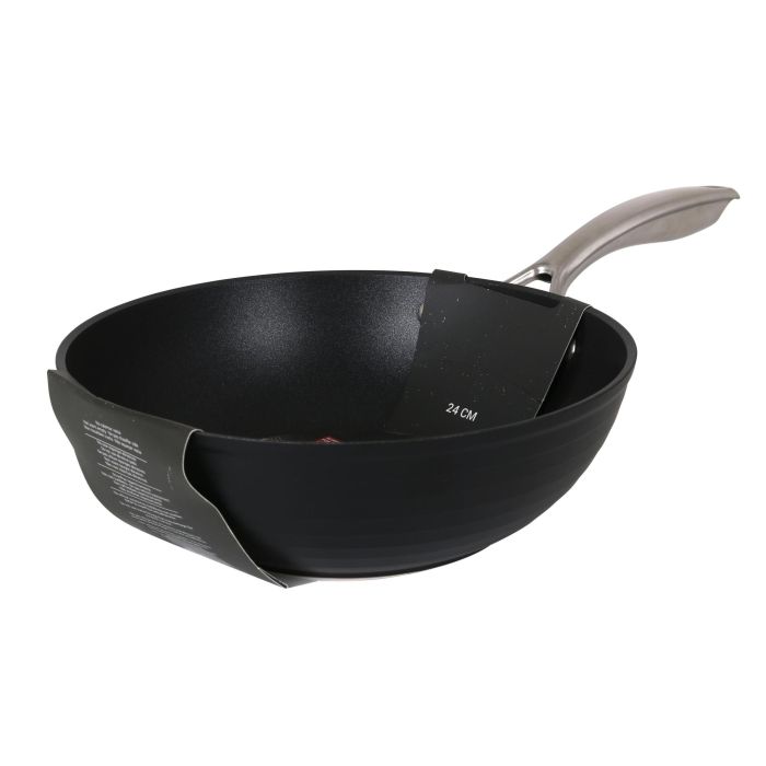 Quttin Sartén Wok de Aluminio Forjado de 24 cm, con Fondo de Inducción Espiral (4 Unidades) 5