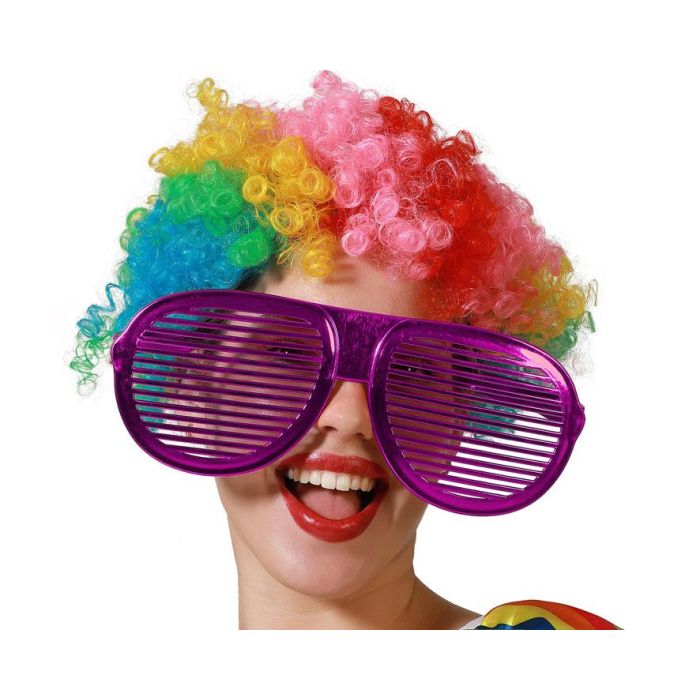 Gafas Fucsia Metalizado XXL Mujer Adulto Carnaval Fiesta Disfraz Rejilla Futurista 0 Gafas Fucsia Metalizado XXL Mujer Adulto Carnaval Fiesta Disfraz Rejilla Futurista 0