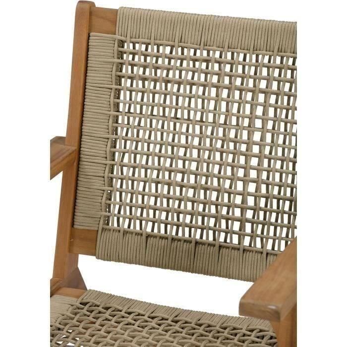 Sillón Bajo Merida Individual de Madera Acacia con Certificación FSC y Resina Trenzada - Color Verde Oliva - 81x67x71 cm 5