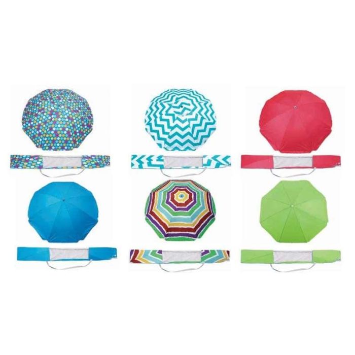 Sombrilla polinylon 160cm 8 varillas, tubo y punta de hierro, 22/25mm, interior uv 50+ con percha y cinta - modelos surtidos 1 Sombrilla polinylon 160cm 8 varillas, tubo y punta de hierro, 22/25mm, interior uv 50+ con percha y cinta - modelos surtidos 1