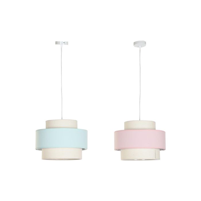 DKD Home Decor Lámpara de Techo Urban, Verde Jade y Rosa Palo, de Tela Poliéster, Compatible Bombilla E27 50W, 40x40x30 cm, Pack de 2 5 DKD Home Decor Lámpara de Techo Urban, Verde Jade y Rosa Palo, de Tela Poliéster, Compatible Bombilla E27 50W, 40x40x30 cm, Pack de 2 5