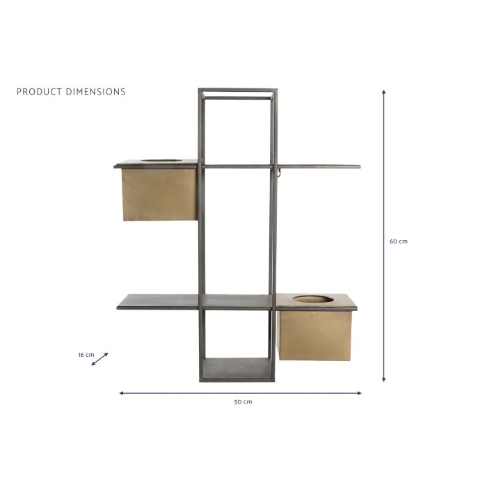 DKD Home Decor Estantería Moderna de Metal con 2 Estantes, ideal para Macetas, Acabado Negro y Cobre, Dimensiones 50x16x60 cm 3 DKD Home Decor Estantería Moderna de Metal con 2 Estantes, ideal para Macetas, Acabado Negro y Cobre, Dimensiones 50x16x60 cm 3