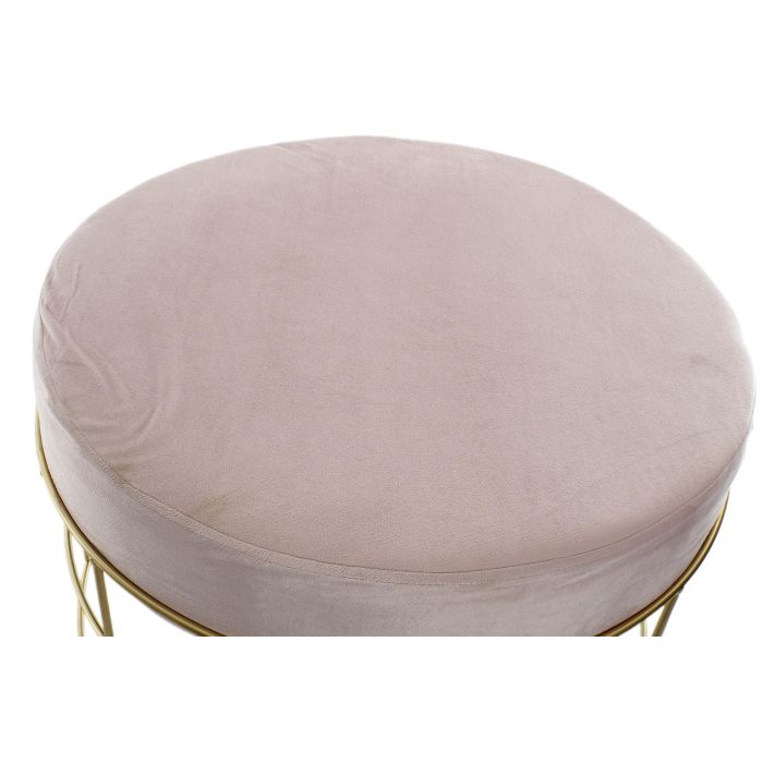 Reposapies Glam DKD Home Decor Rosa Palo Dorado 60 x 37.5 x 60 cm 2