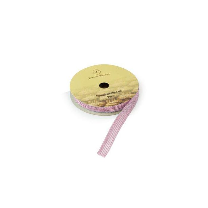 Cinta De Regalo De Yute De 10 Mm Rollo De 3 M Rosa