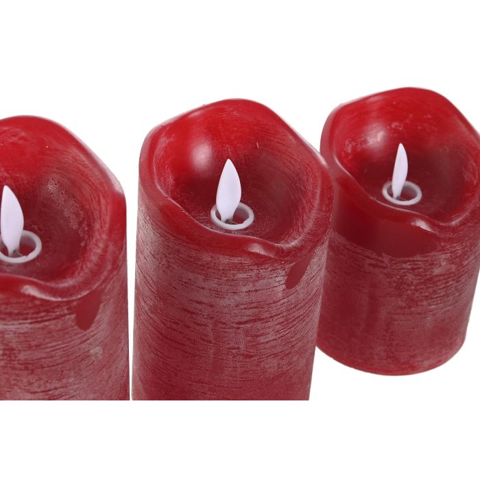 DKD Home Decor Vela LED Navidad Tradicional, Set de 3 Velas de Cera Rojas con Mando a Distancia, Iluminación Decorativa para el Hogar, 8x17x26.5cm 1 DKD Home Decor Vela LED Navidad Tradicional, Set de 3 Velas de Cera Rojas con Mando a Distancia, Iluminación Decorativa para el Hogar, 8x17x26.5cm 1