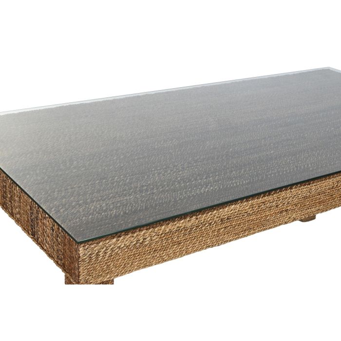 DKD Home Decor Banana 1c25 Mesa Comedor Natural 180 x 90 x 77 cm Fibra Teca Cristal Templado 2