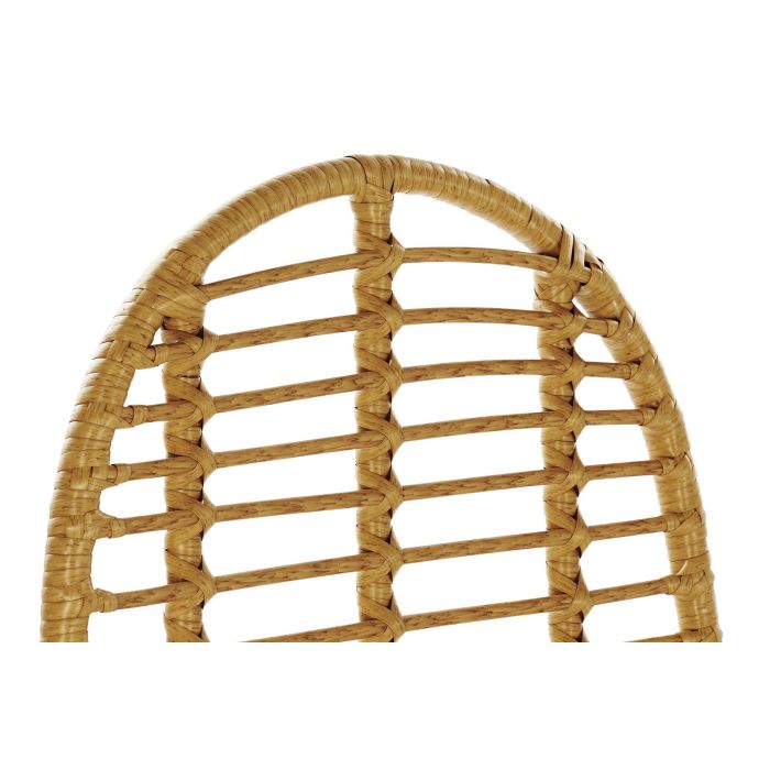 DKD Home Decor Silla Terraza Y Jardin Natural Negro 56 x 91 x 49 cm Ratan Sintetico Metal