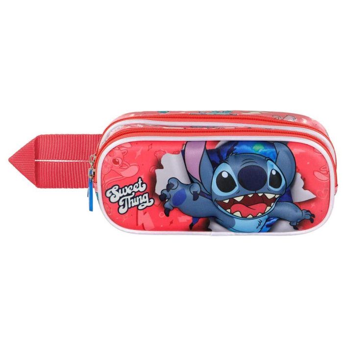 KARACTERMANIA Portatodo 3D Thing Stitch Disney Doble Escolar con 2 Compartimentos