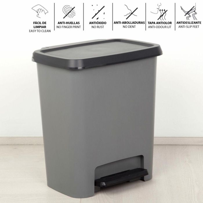 Cubo de basura Curver Gris oscuro Plástico 25 L (5 Unidades) 5 Cubo de basura Curver Gris oscuro Plástico 25 L (5 Unidades) 5