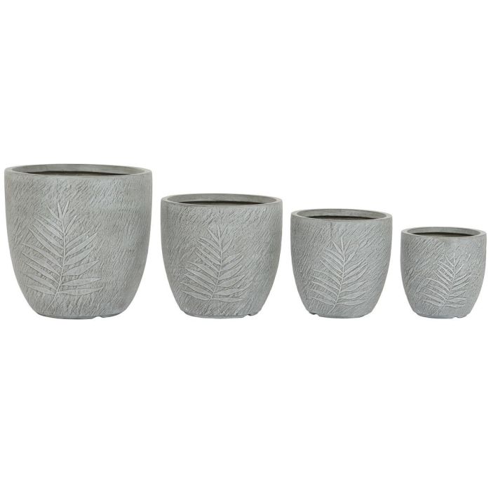 Set de Maceteros Home ESPRIT Gris claro Fibra de Vidrio Magnesio 44 x 44,5 x 43 cm (4 Unidades) Set de Maceteros Home ESPRIT Gris claro Fibra de Vidrio Magnesio 44 x 44,5 x 43 cm (4 Unidades)