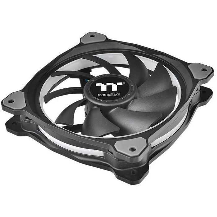140mm Thermaltake Riing Plus 14 LED RGB Radiator Fan TT Premium Black 3 Pack 3 140mm Thermaltake Riing Plus 14 LED RGB Radiator Fan TT Premium Black 3 Pack 3
