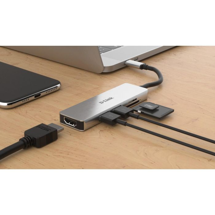 D - link Hub M530 - 2 Puertos USB 3.0, HDMI 4K, Lector de Tarjetas SD/microSD, Compatible con Mac/Windows/Linux 3