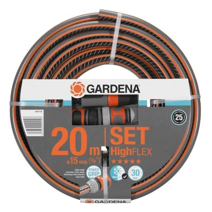Gardena Manguera de Jardín HighFlex 20m Ø15 mm con Lanza y Accesorios 1 Gardena Manguera de Jardín HighFlex 20m Ø15 mm con Lanza y Accesorios 1