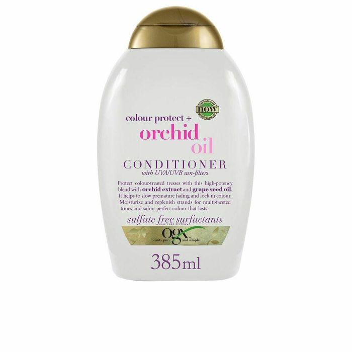 Ogx Acondicionador Aceite de Orquídea Color Vibrante y Antiencrespamiento Cabellos Teñidos Sin Sulfatos ni Parabenos 385 ml