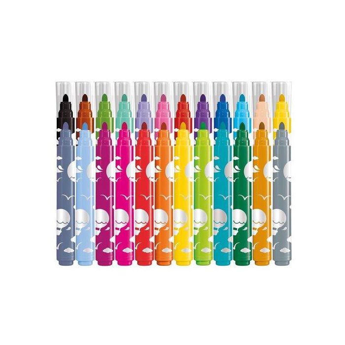 Maped Rotuladores Color'Peps Early Age Jumbo, caja de 24 colores, tinta ultralavable, punta gruesa bloqueada 5.9mm, para niños desde 1 año