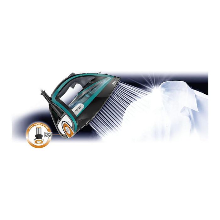 Tefal FV 9844 Plancha de vapor Ultimate Pure, Suela Durilium Autoclean, 3200W