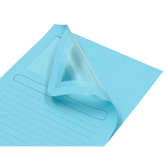 Q-connect Subcarpeta Cartulina A4 Azul con Ventana Transparente, 120 g/m² 9