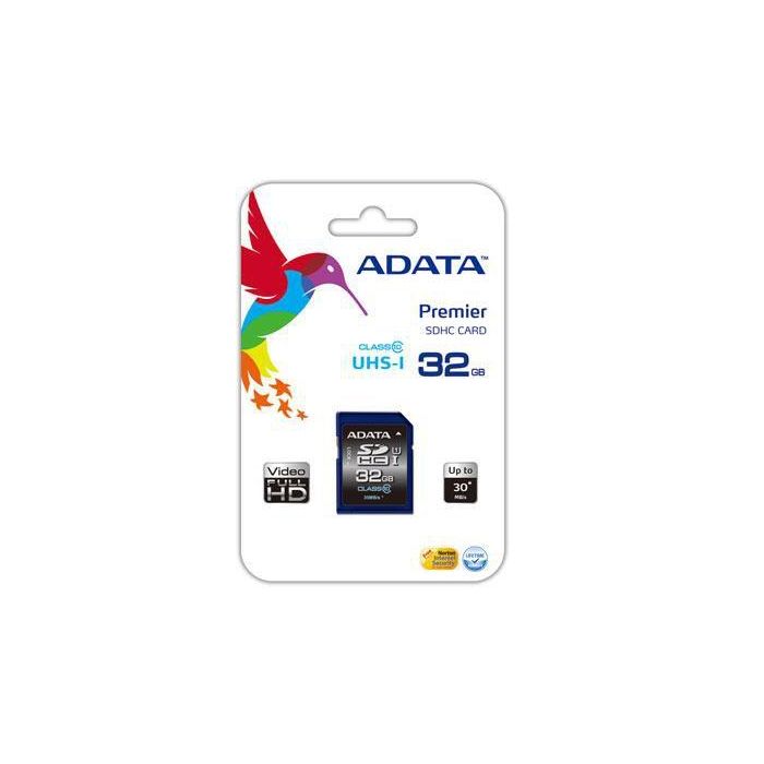 ADATA 2g Tarjeta de Memoria SDHC 32GB Clase 10 UHS-I U1 Serie Premier 50/33 MB/s para Cámara Digital Resistente a Rayos X y Temperaturas