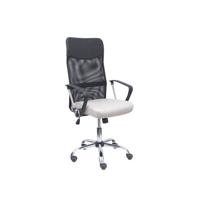 Silla Piqueras Y Crespo Gontar Direccion Brazos Fijos Mecanismo Basculante Regulable En Altura Base Cromada Ruedas Parquet Respaldo Malla Transpirable Negra Y Asiento Tapizado Malla Gris Claro
