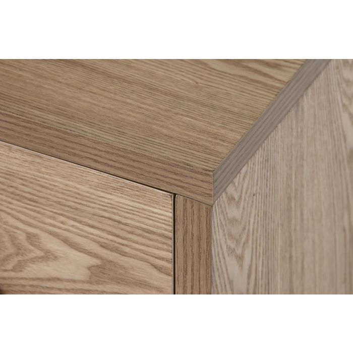 DKD Home Decor Mesita de Noche Oriental Natural Dorado 40 x 50 x 40 cm con 2 Cajones 2