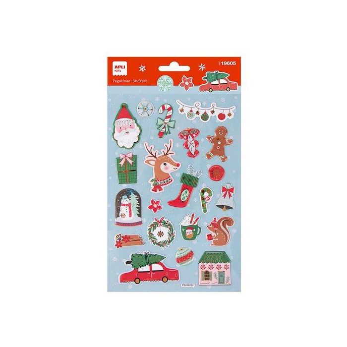 Pegatinas Apli Navidad Reno 1H 5 unidades