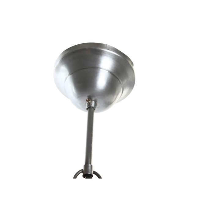 DKD Home Decor Lámpara de Techo Loft Estilo Industrial de Hierro y Madera de Mango, Plateado y Marrón, Bombilla E27 50W, 44 cm de Alto 3