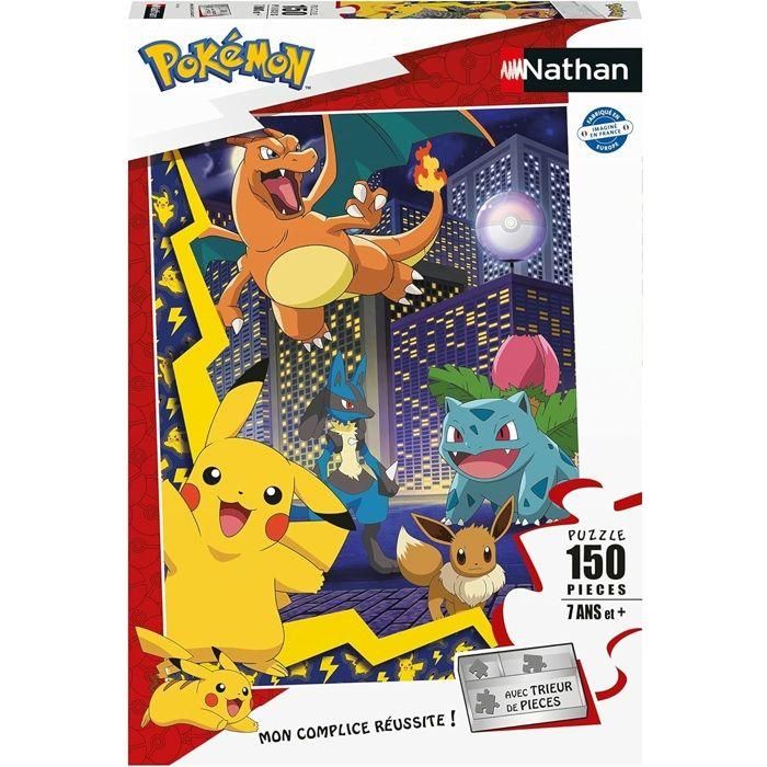 Nathan 4005556861897 Puzzle de 150 piezas Pokémon Town | Puzzle infantil temático Pokémon | Ideal para edades de 7 años en adelante 1