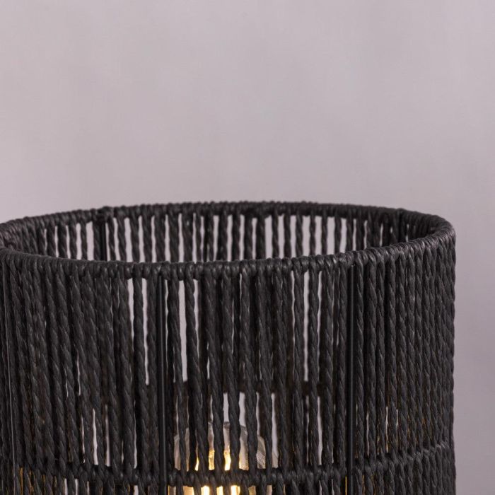 Lámpara de Mesa Ratán Bayamo SKD-T1019 | Diseño Boho-Chic Natural con Base de Metal Negro | Ideal para Bombilla E27 1